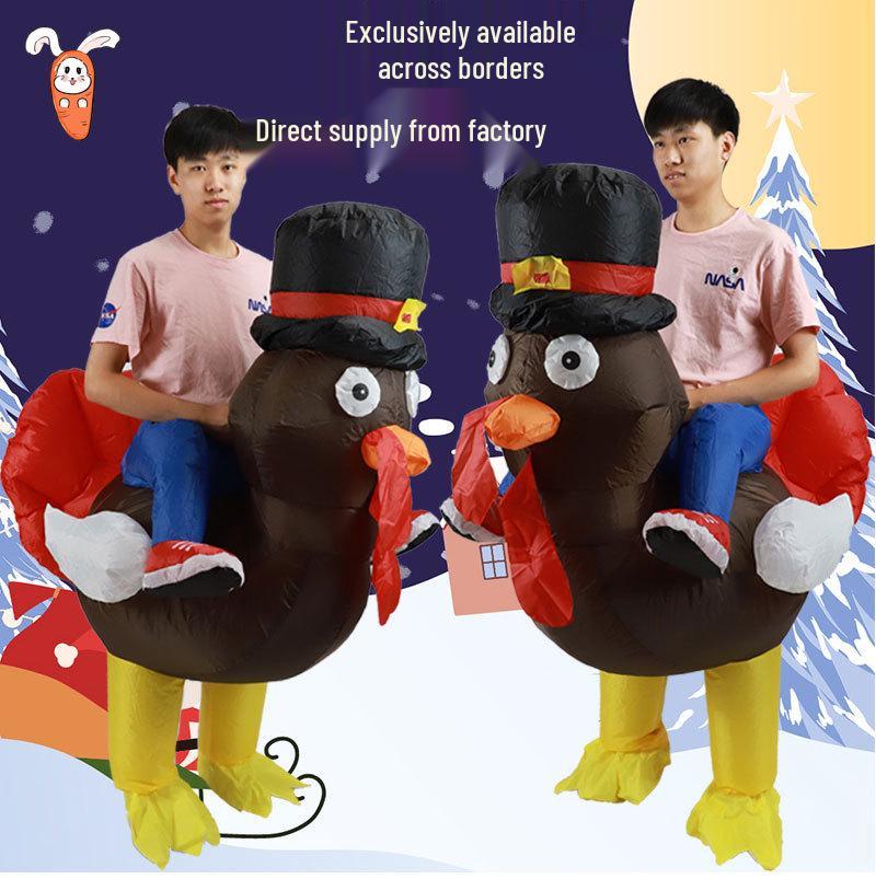 Fantasia Inflável de Animal Fofo para Performance Criativa em Festa de Halloween: Pato Amarelo de Passeio