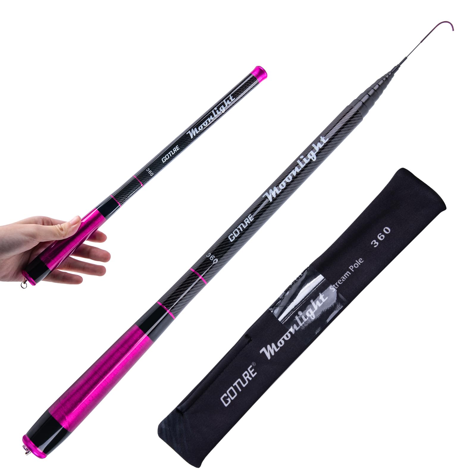 

Удочка Goture Moonlight Pink для ручной ловли с удилищем, идеально подходит для и Управляемой рыбалки, а также для ловли на живца и Мелкая, простая в использовании для и Универсальное удилище