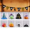 Halloween Cute Micro Landscape Ornaments Pumpkin Lantern Bat Hat Halloween Decorations Keychain Pendant