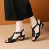 Sandals Women Fish Mouth Medium-heeled 2025 Summer New All-match Back Straps Thick-heeled Women's Shoes with Soft Bottom