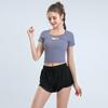 New Yoga Clothing Tops Short-sleeved T-shirt Women Summer Tight Sports Running Stretch Breathable Fitness Tops