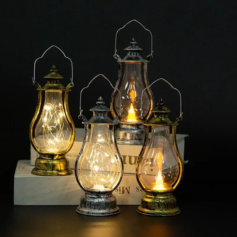LED Retro Small Oil Lamp Multicolor Interior Decorative Desk Lamp Portable Wind Candle Lamps Decoration Kerosene Lights 2025