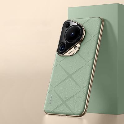 Case for Huawei Pura 70 Ultra Luxury Plating Leather Back Cover for Huawei Pura70 70 Pro Plus Stylish Electroplate Camera Lens Ptotection Hard Bumper