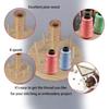 8 Spools Wood Thread Holder with Scissors Holder Thread Spool Rack Embroidery Thread Holder Sewing Thread Organizers