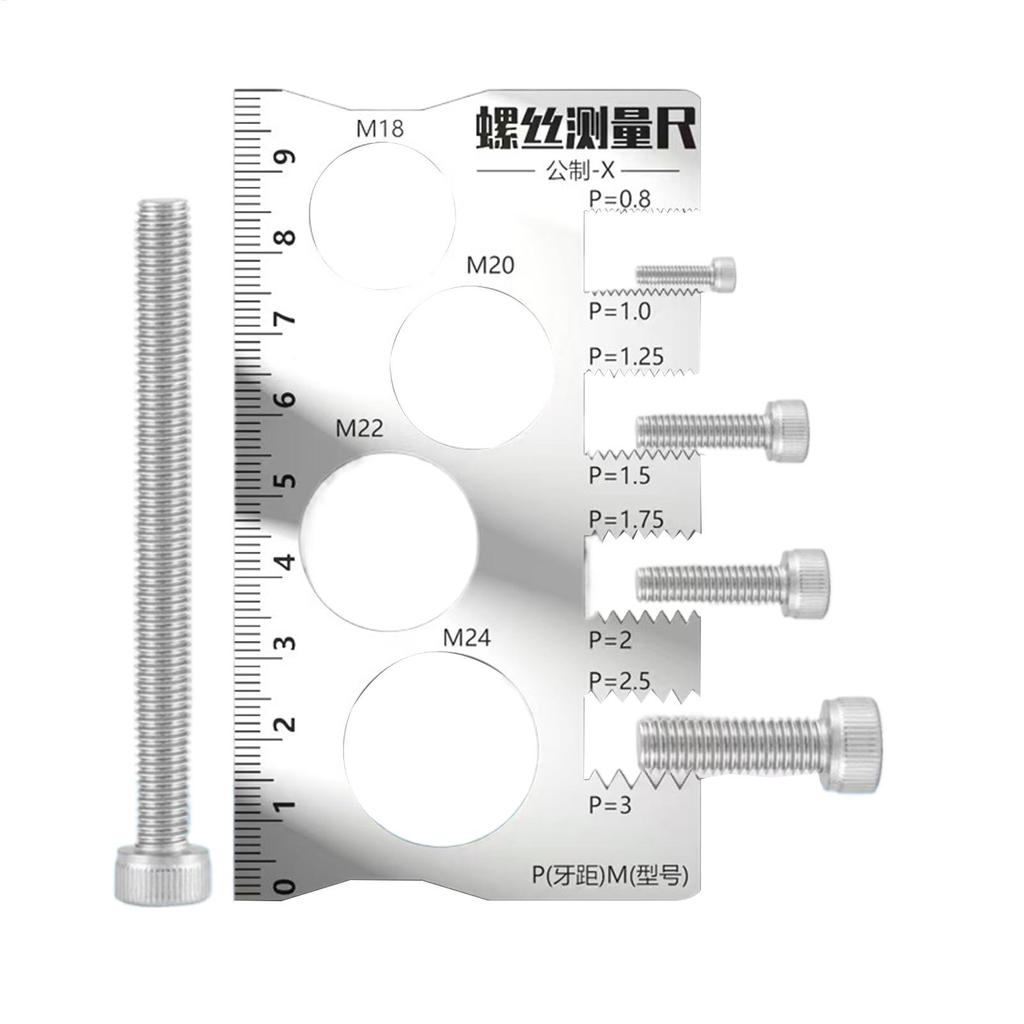 Thread Checker Screw Measurement Ruler Professional Precise Gauge Checker Tool for Nut Bit Thread Screw Measurement Home Use