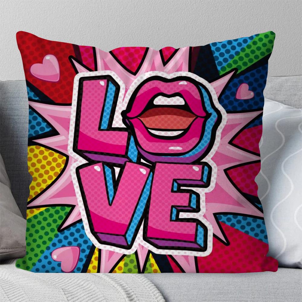 1pc Fashion POP Comic Portrait Pillow Case Square Pillow Bedroom Sofa LeisureComfortCushionCar Living Room Home Decoration 40X40