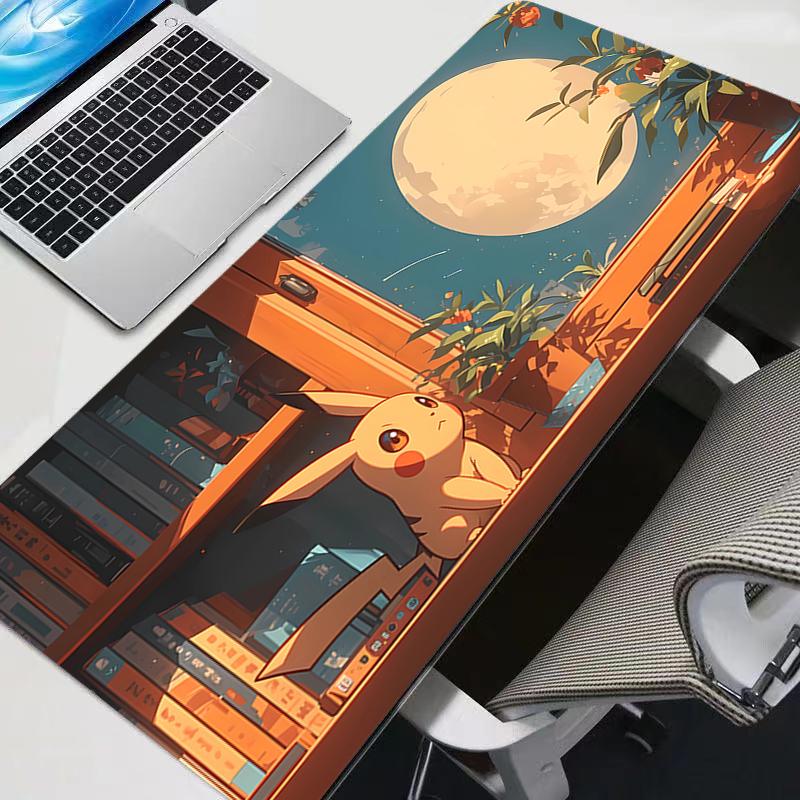 Van Gogh Starry Sky Pikachu Desk Mat NonSlip Large Gaming Mouse Pad Waterproof Anime Keyboard Pad