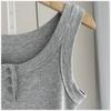 Anti-Armpit-Fat Cami Tank Top Ribbed Slim Fit Button Inner Wear Versatile Everyday Stretchy Slim Base Layer Soft Fabric Inner And Outer Wear Top