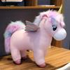 Kawaii Unicorn with Wing Plush Toys Soft Stuffed Doll Animal Fluffy Hair Fly Horse Pillow Cousion for Girl Birthday Gift Kid Toy