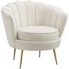 Vintage Style Design Armchair Upholstered In Velvet 79x77x77cm Cream