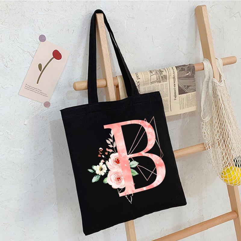 Alphabet Letter A-Z Printed Shoulder Bag Female Casual Student Crossbody Bag Large Capacity