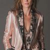 Womens Bohemian Striped Blazer Pink Slim Fit Long Sleeve Casual Street Style 2026