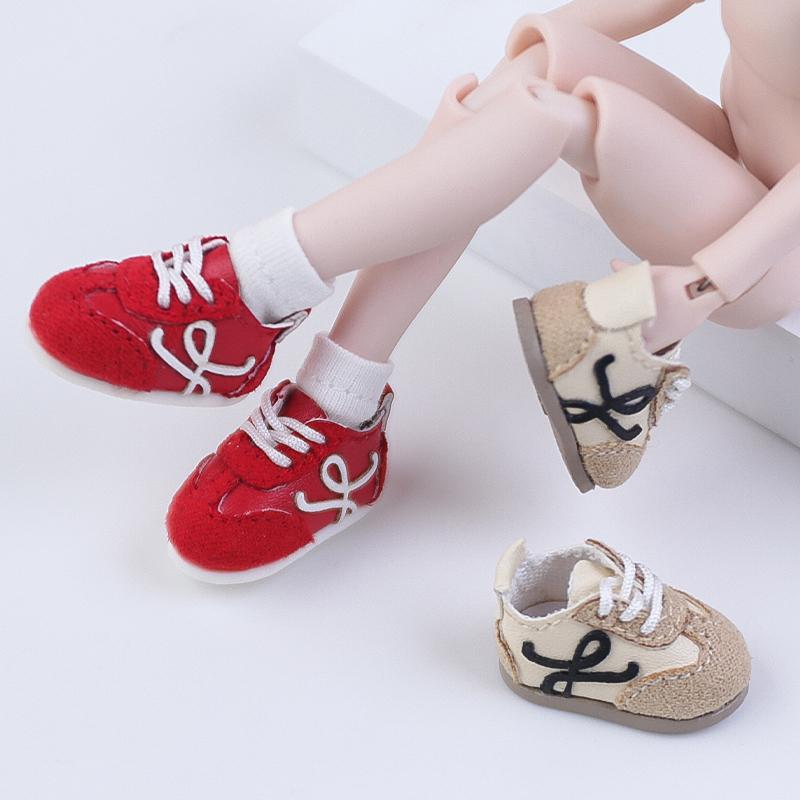 2Pcs 1:12 OB11 German Army Trainer Shoes Doll Classic Shoes Suit For Ob11 1/12 Bjd Detachable Doll Gsc DOD YMY Doll Accessories
