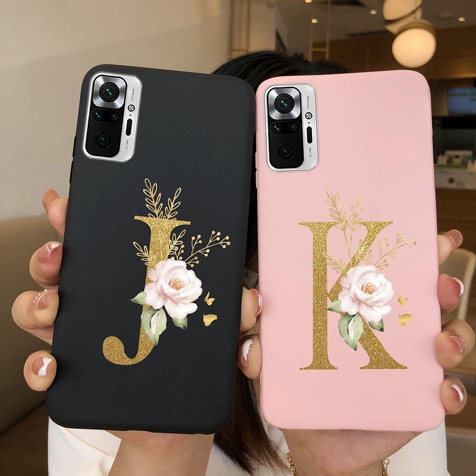 Cute Letters Case For Xiaomi Redmi Note 10 Pro Max 10S 10 S Soft Silicone Back Protective Cover Ultra Thin Slim Phone Case Funda