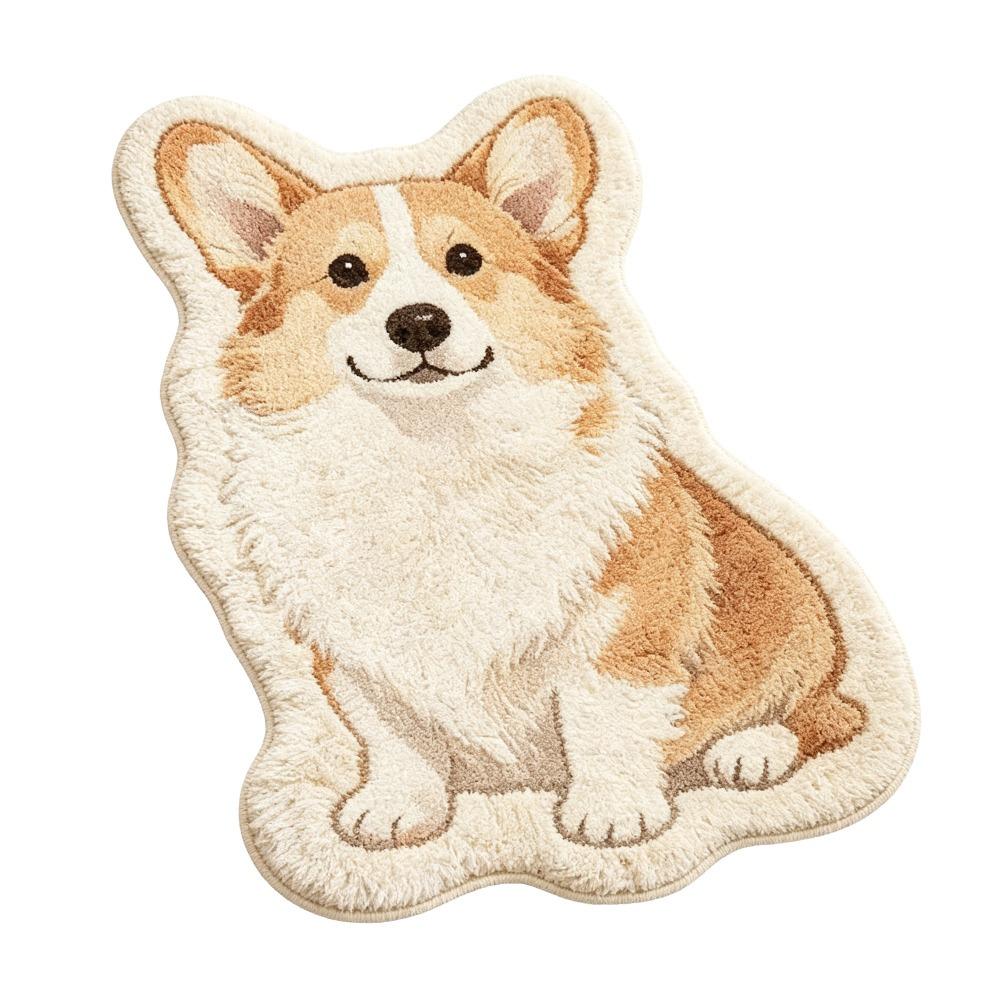 Anti-fouling Home Decor Carpet Soft Plush Dog-Shaped Floor Mat Cartoon Carpet  for Home Decoration