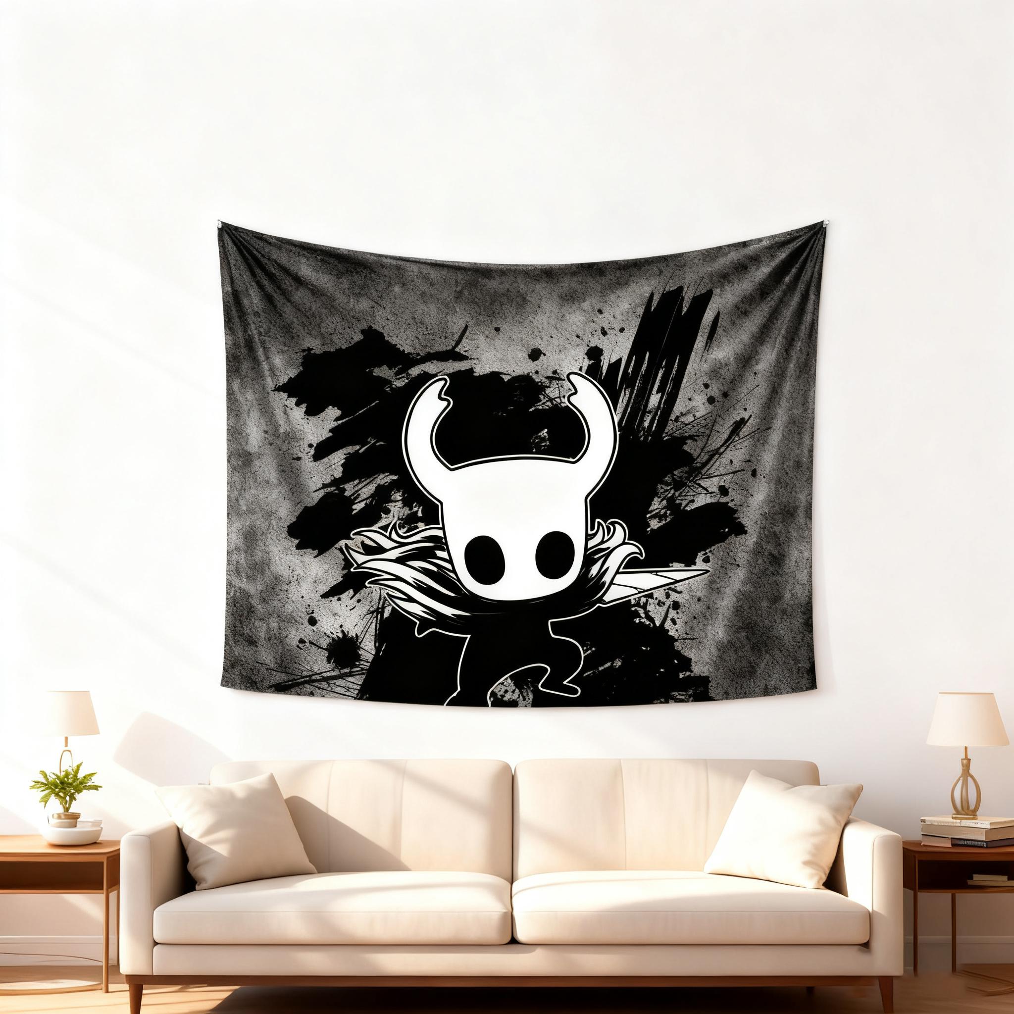 

Hollow Knight Cartoon Tapestry Polyester Machine Washable Multiple Sizes Suitable for Living Room/Bedroom/Dorm Deco Friend Gifts 40X60cm