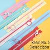 No. 3 Resin Candy Color Closed-End Zipper for DIY Canvas Bags and Handbags