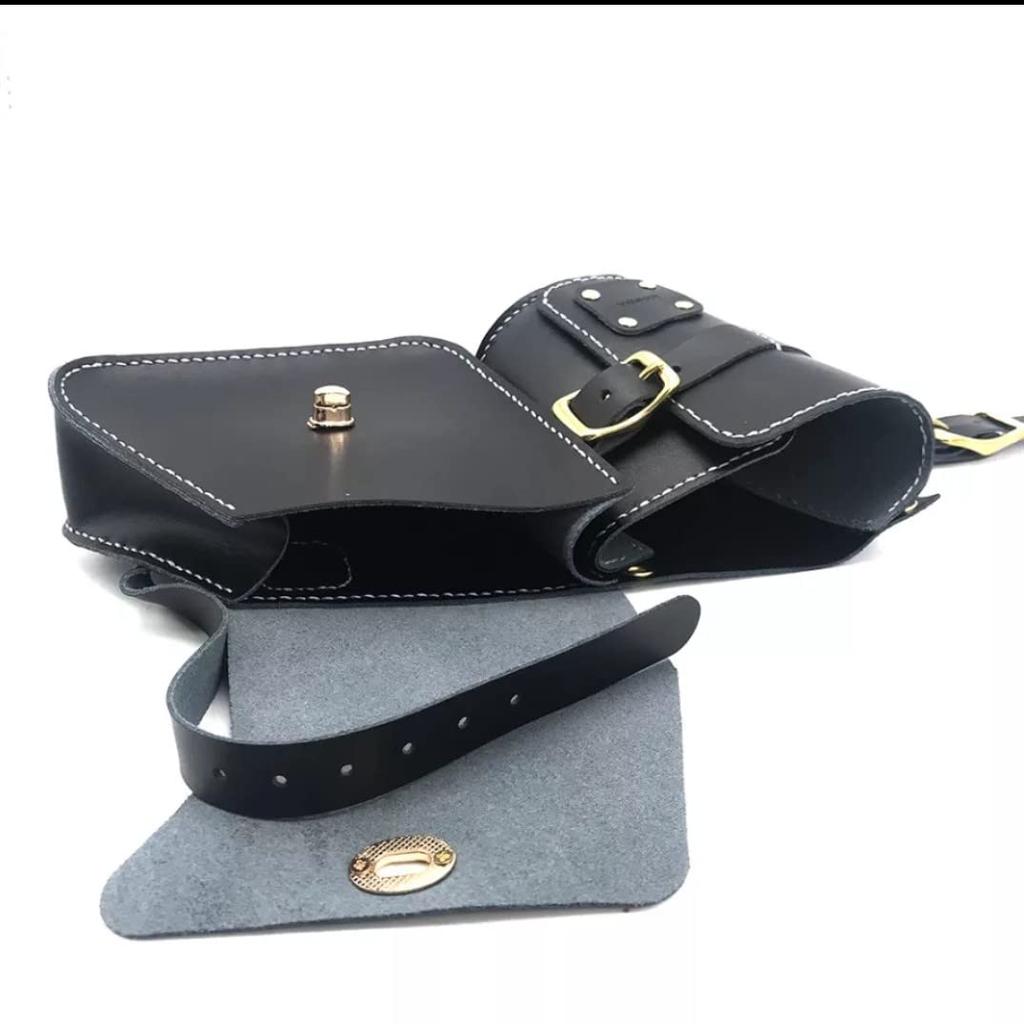 GOLDFAUST Genuine Leather Engine Side Bags for Honda Rebel MC49 Engine Tool Drink Small Item Engine Custom Parts MC49, 250cc, 500cc, REBEL, Cover,