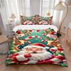 3pcs Christmas Santa Claus Duvet Cover Set - Includes 1 Duvet Cover and 2 Pillowcases, No Quilt Core, All-Season Home Decor Yy251111072