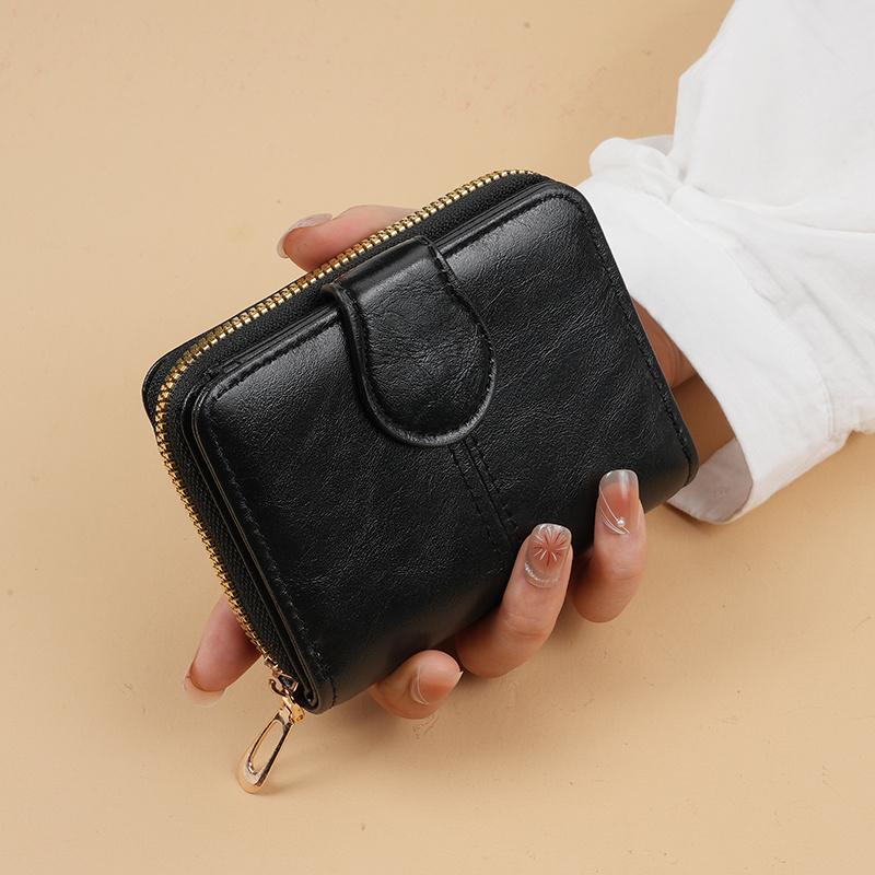 Women's Compact Wallet, Vintage Style, Coin Purse With Snap Closure, Small Ladies Money Pouch
