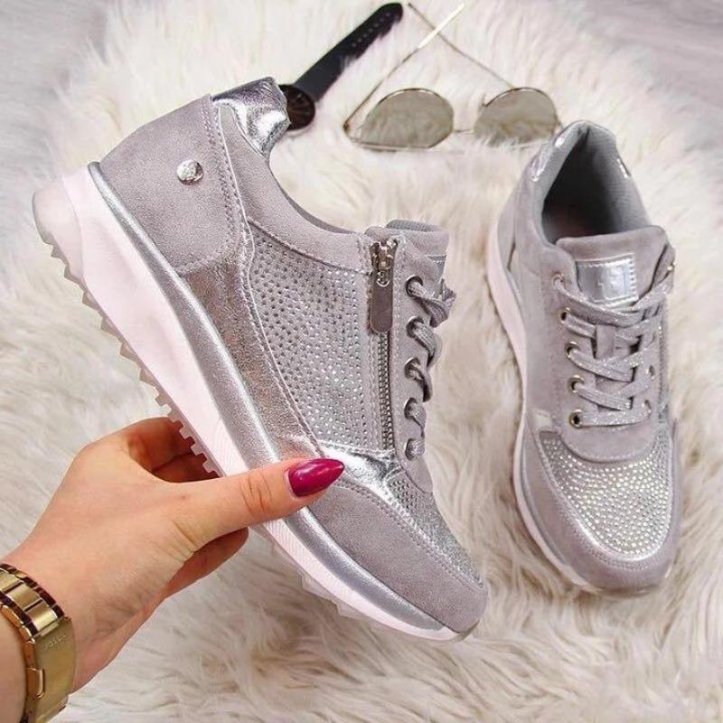 Women's Wedge Sneakers Lightweight Vulcanized Shoes Breathable Wear Resistant Zapatillas De Mujer