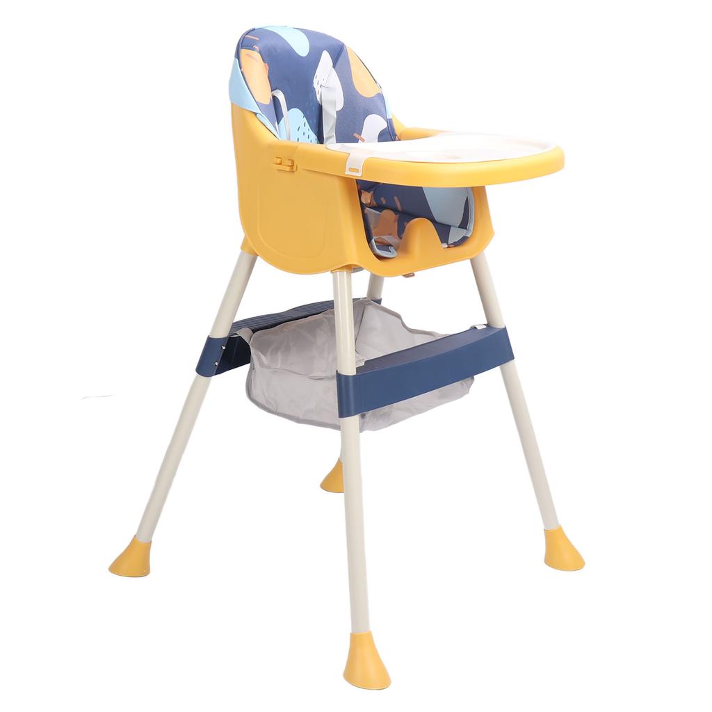 Baby High Chair Height Adjustable Double Layer Plate PU Cushion Baby Feeding High Chair