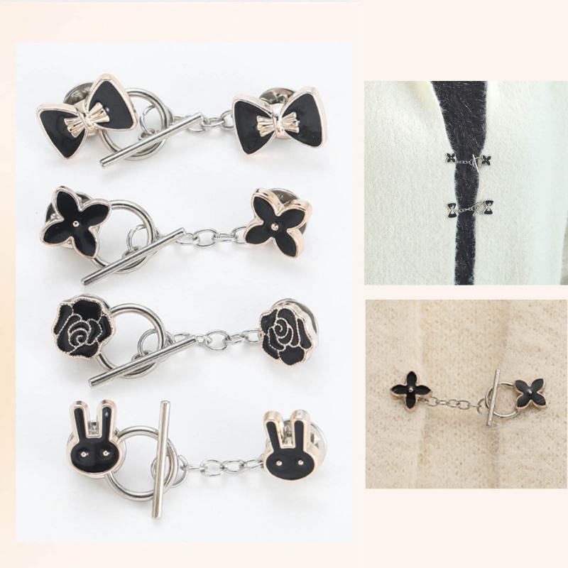 10PCS Metal Cardigan Clip Pullover Clip No Sewing Sweater Shawl Cardigan Clips Brooch Pin Safety Pins for Women Girls