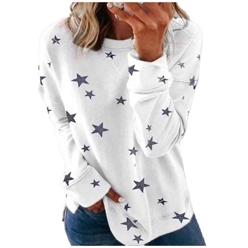 Autumn and Winter Loose Large Size Long Sleeve Printed Women's T-shirts