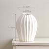 Ceramic Vase Pleated Stripes Handmade Porcelain Pot Flower Vase Hydroponic Flower Arrangement Home Decoration Accessories