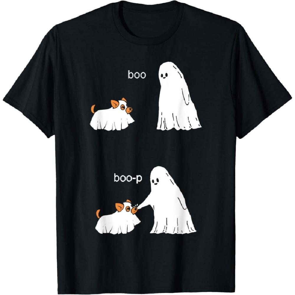 

Cute Ghost Dog Corgi Halloween Boo Boop Funny T-Shirt XXXXXL чорний