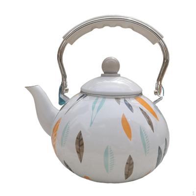 Enamel Tea Kettle Teapot,3L Stovetop Decorative Stylish Water Leaf Pot for Kitchen