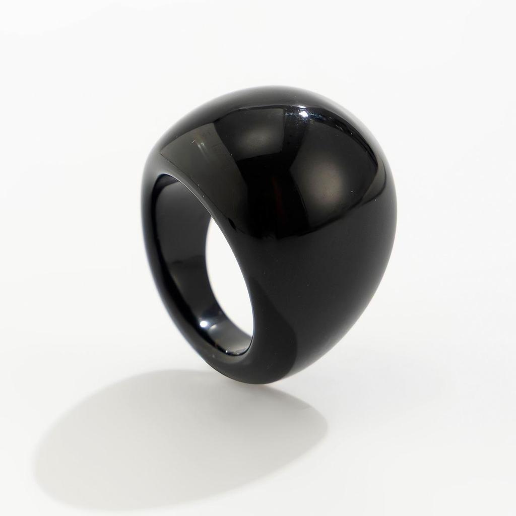 Vintage Irregular Smooth Resin Plastic Ring for Women, New Trend Bohemian Geometric Ring, Aesthetic Party Jewelry