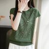 Women Knit T-shirt MODERN NEW SAGA Summer Knitted Shirt Short Sleeve Tees O-neck Pullover Knit Tops