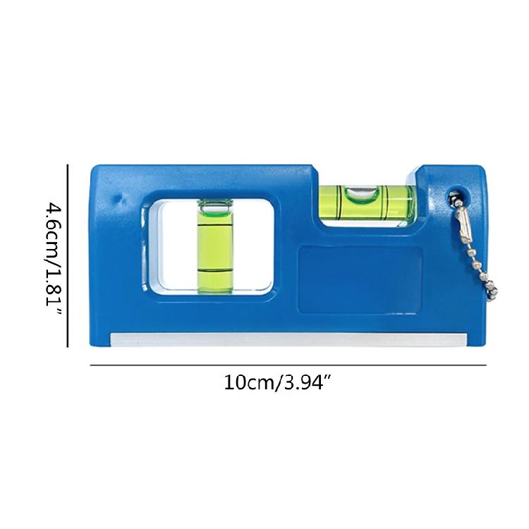 Magnetic Small Pocket Level Tool with Two Bubble & Keychain Hook Spirit Leveler