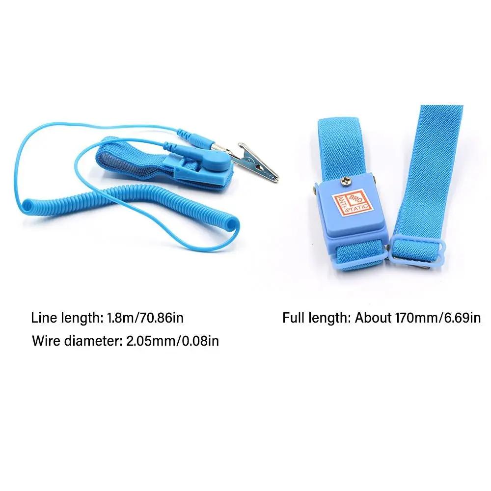Hand Tools Anti-static ESD Strap Clip Adjustable Wireless Discharge Wrist Band 1.8m Plastic Grounding Bracelet Electronics
