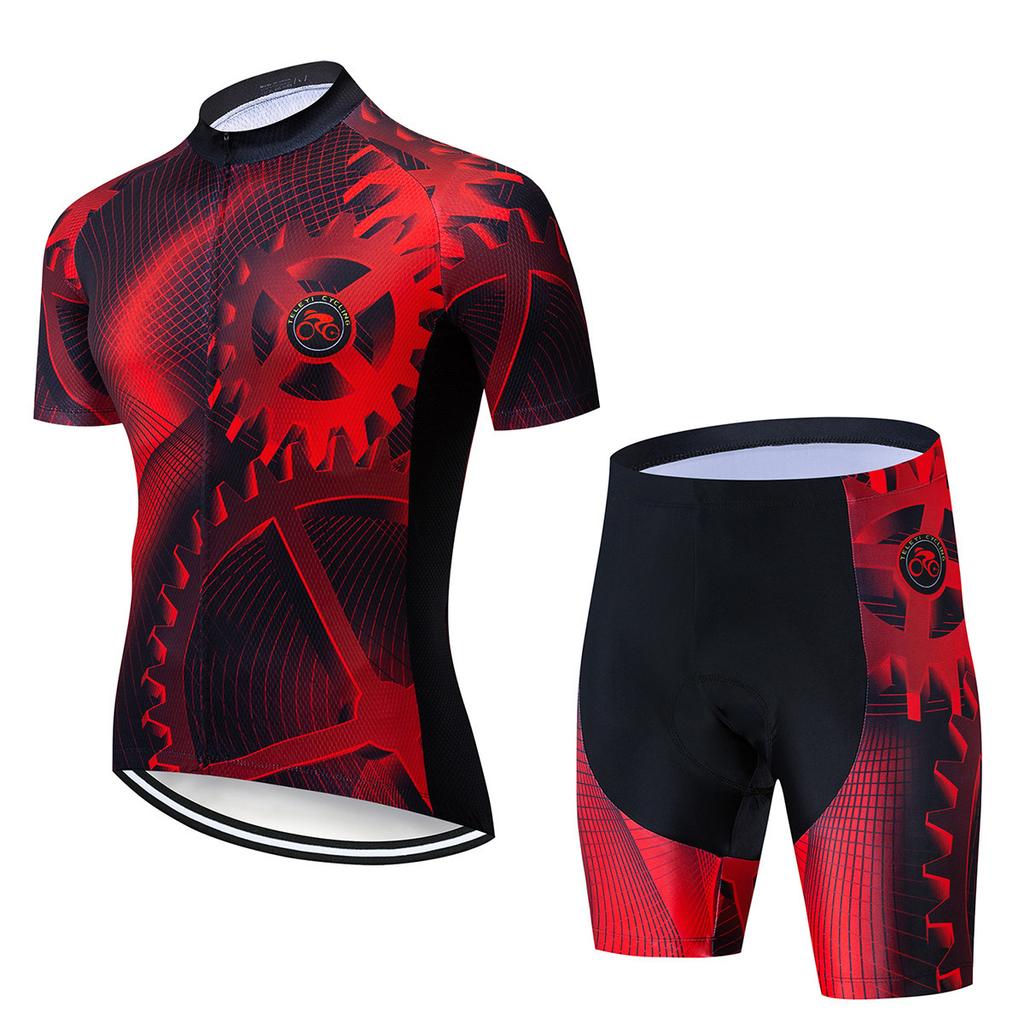 Gear Short-sleeved Cycling Suit Set Breathable Quick-drying Side Strip Short-sleeved Cycling Suit 2026 Summer Breathable Cycling Suit Set