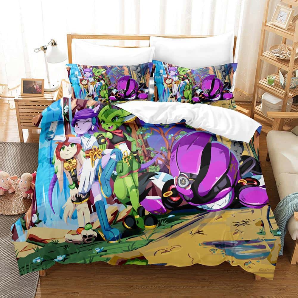 New Game Freedom Planet Bedding Set Duvet Cover Comforter Bed Set Quilt Cover Pillowcase King Queen Twin Size Boys Girls Adult