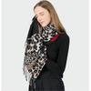 Leopard Print Women's Warm Scarf Color-block Leopard Wrap Shawl