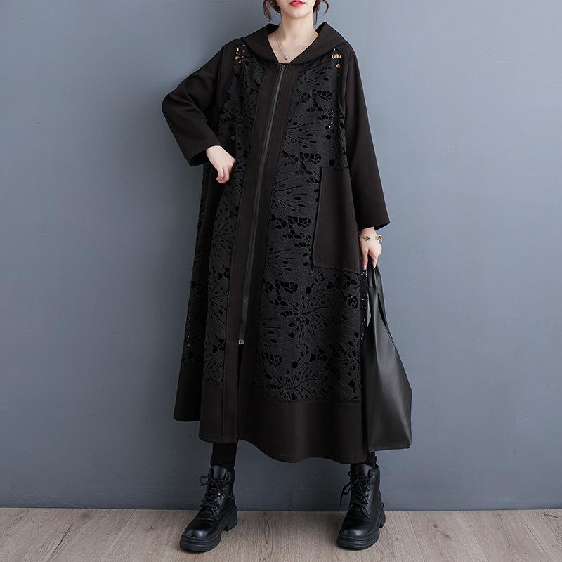 Summer Japanese and Korean Temperament Casual Hooded Large Size Loose Stitching Cardigan Windbreaker Women's All-match Fashion Jacket