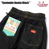 COOKMAN Chef Long Denim Size Medium Pants, Semi-Wide, Pants, Black, 231-23887,