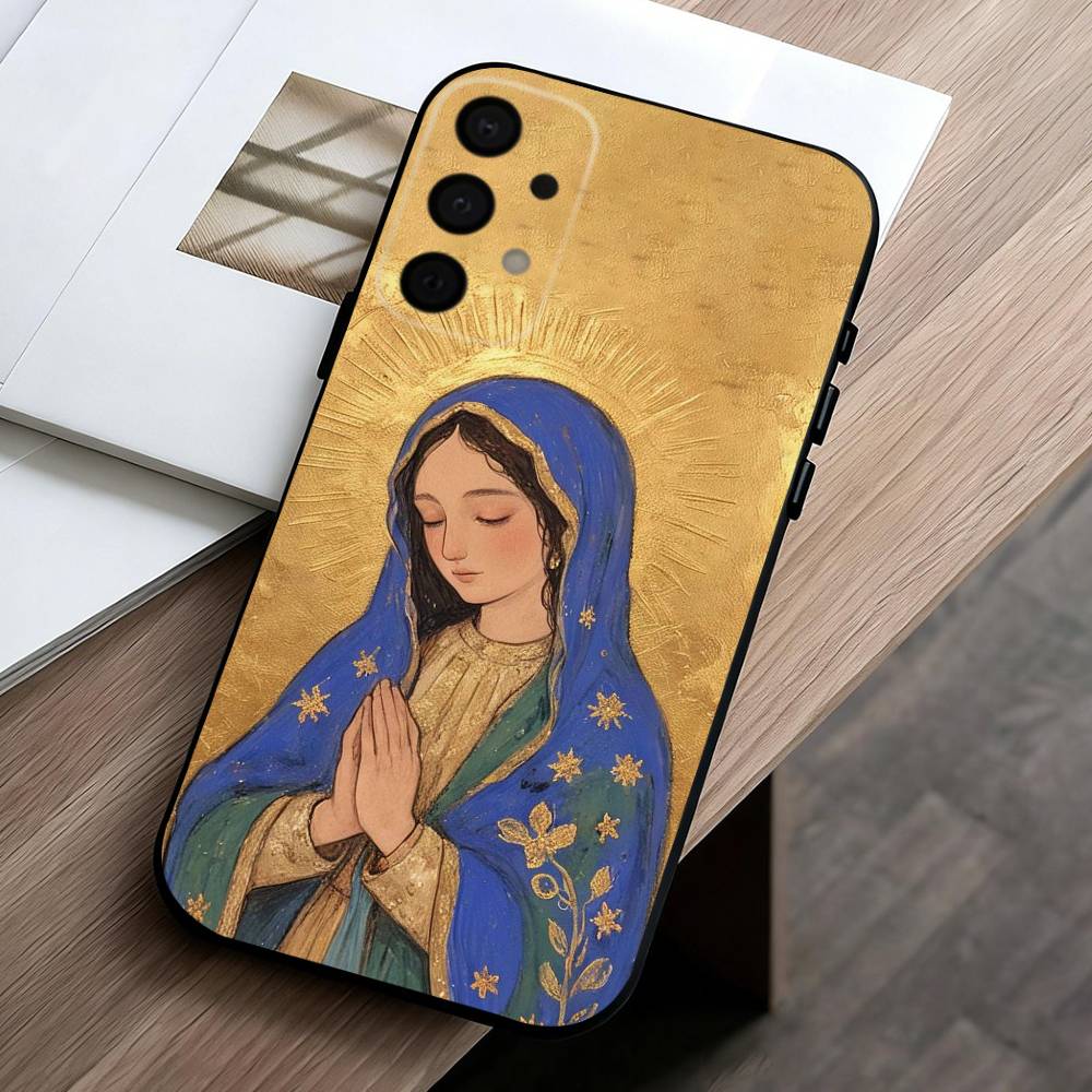 Virgin De Guadalupe Phone Case For Samsung Galaxy A73,A72,A71,A70,A53,A52,A51,Soft Silicone Black Cover