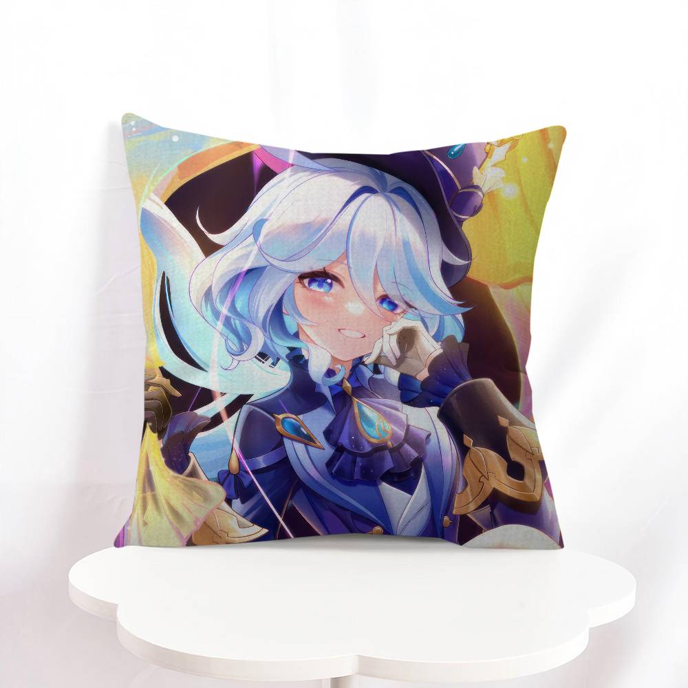 F-Furina Cartoon Pillow Cover Sofa Cushion Cover Home Room Decoration Children Gift