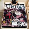 Victor Boniface Printed Flannel Blanket, soft throw for bedroom sofa, washable, fan merchandise, great gift.