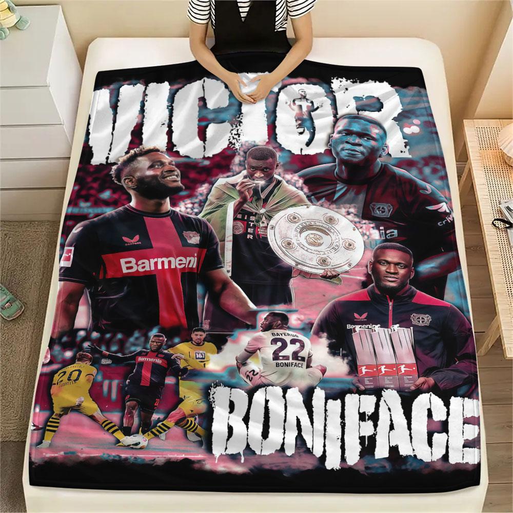 Victor Boniface Printed Flannel Blanket, soft throw for bedroom sofa, washable, fan merchandise, great gift.