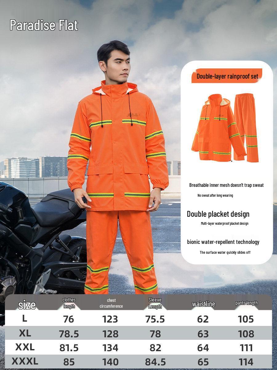 Heavenly Motorcycle Rainproof Set: Waterproof, Windproof Poncho & Split Raincoat XXL