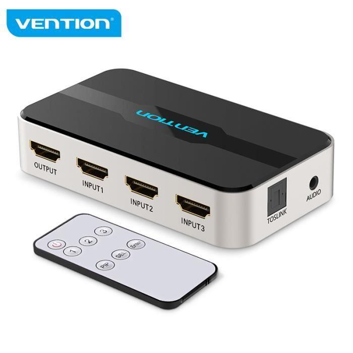 Switcher HDMI 3 En 1 - VENTION - 4K 30Hz - Audio Splitter - Plug & Play - Compatible Xbox PS4