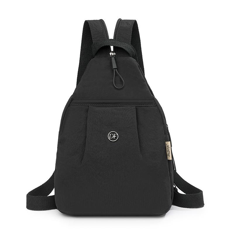 

Women s Sports Chest Bag Solid Color Water-Repellent Backpack Travel Lightweight Crossbody Bag чорний