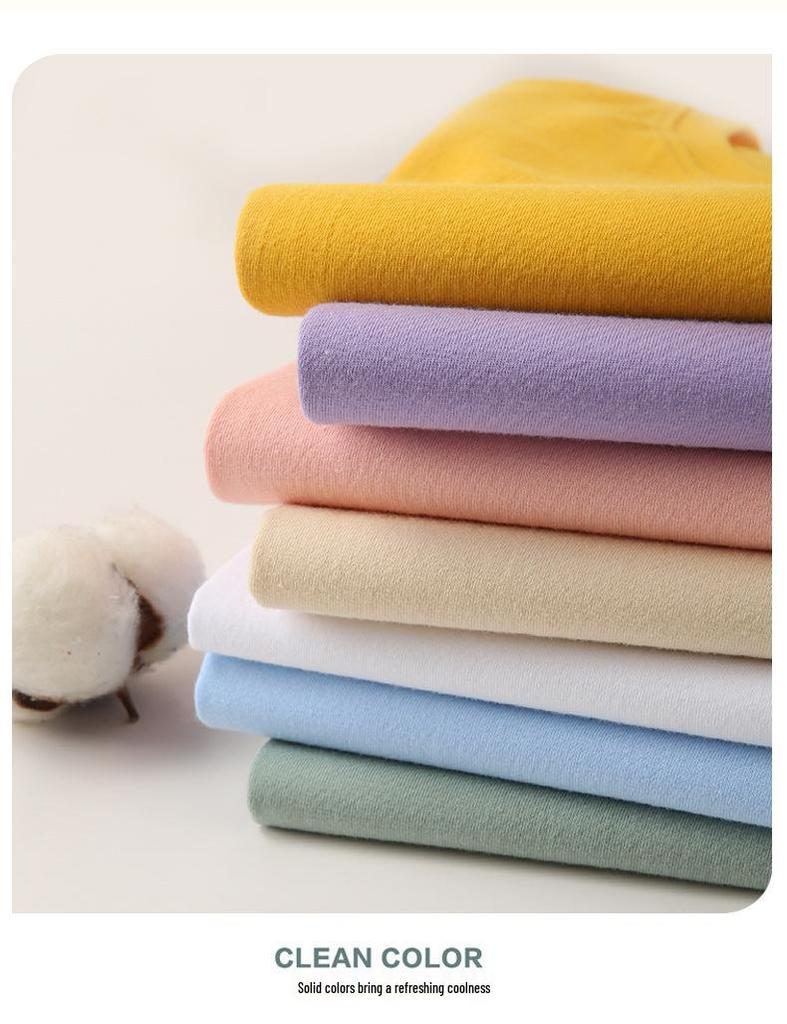 200g Pure Cotton Unisex Crew Neck Short Sleeve Solid Color Trendy T-Shirt