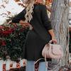 Fashionable Women's Long Knitted Sweater Cross-border  Winter Knitted Jacket