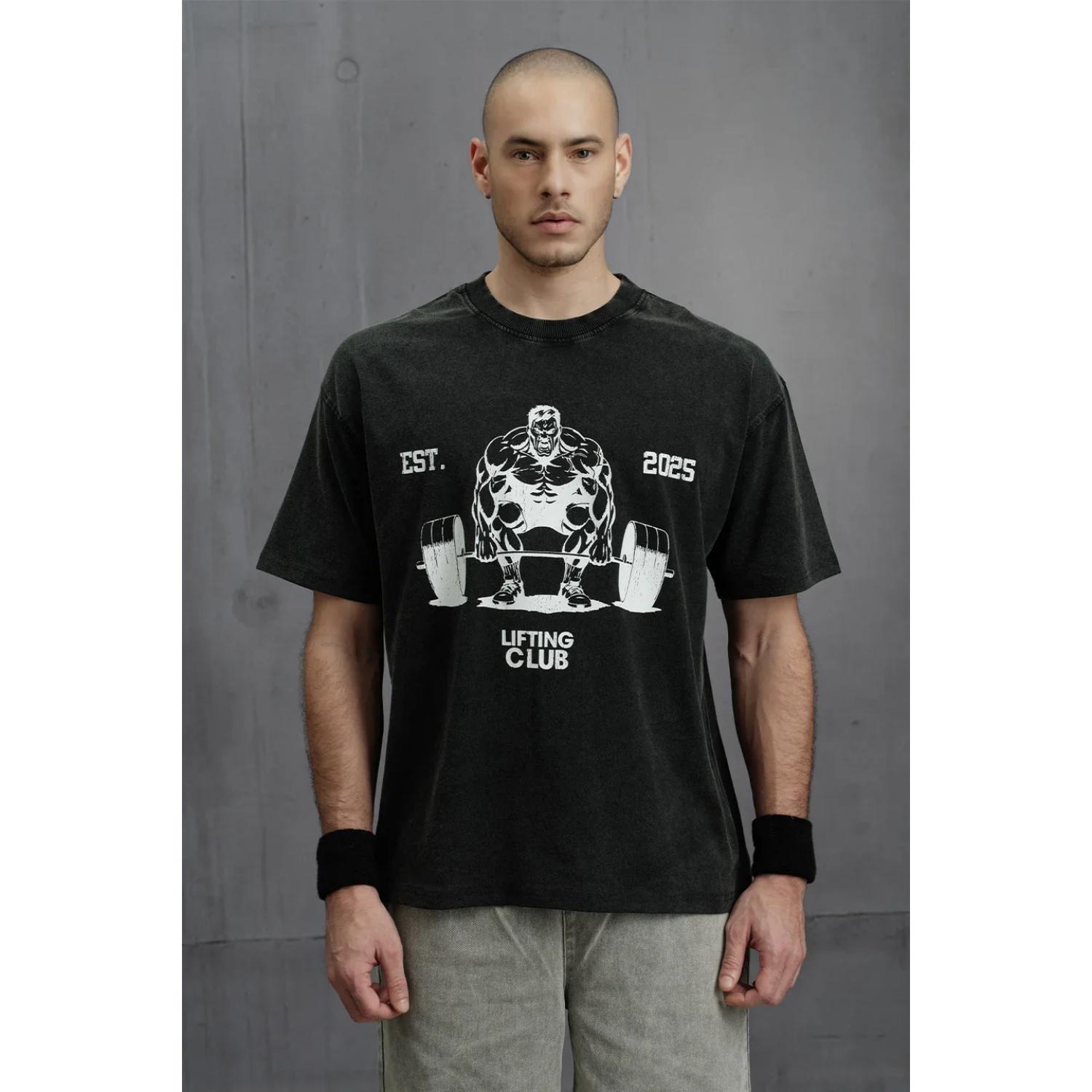 Muscle Man Cotton TShirt Retro Streetwear Casual Black for Men Gym Workout Fitness Training Apparel S чёрный